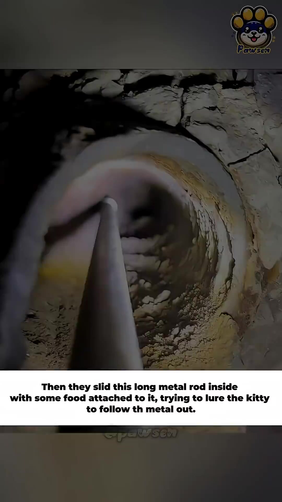 A tool is used to carefully widen the opening of a pipe.