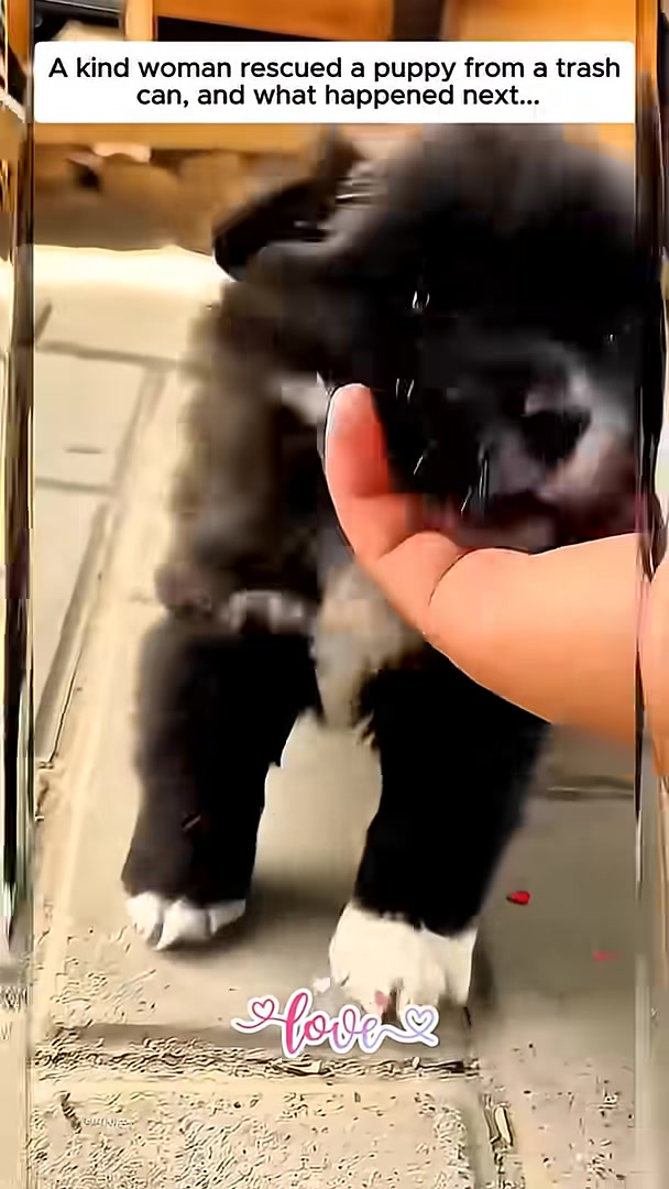 A happy, healthy black puppy looks up with bright eyes, full of life.
